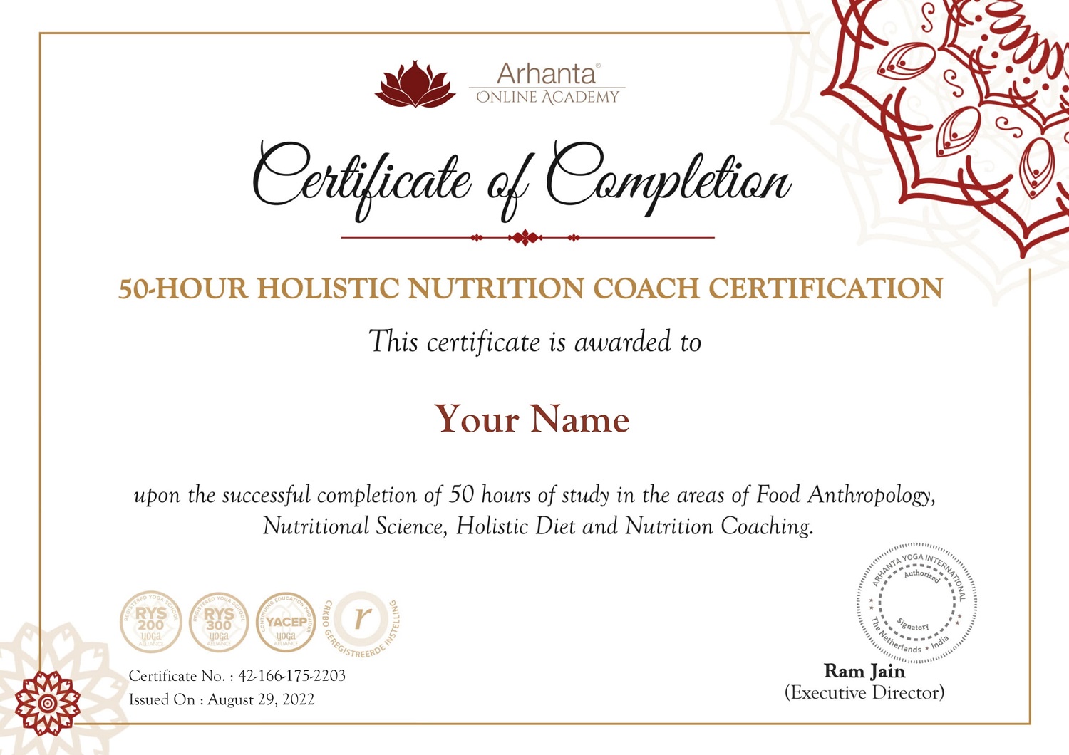 50 uur Holistische Voeding Coach Certificering